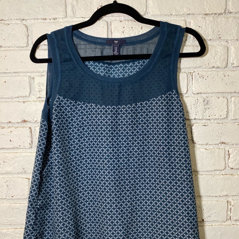 Gap tank top with mesh upper.